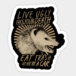 funny quote live weird fake your death quote Sticker